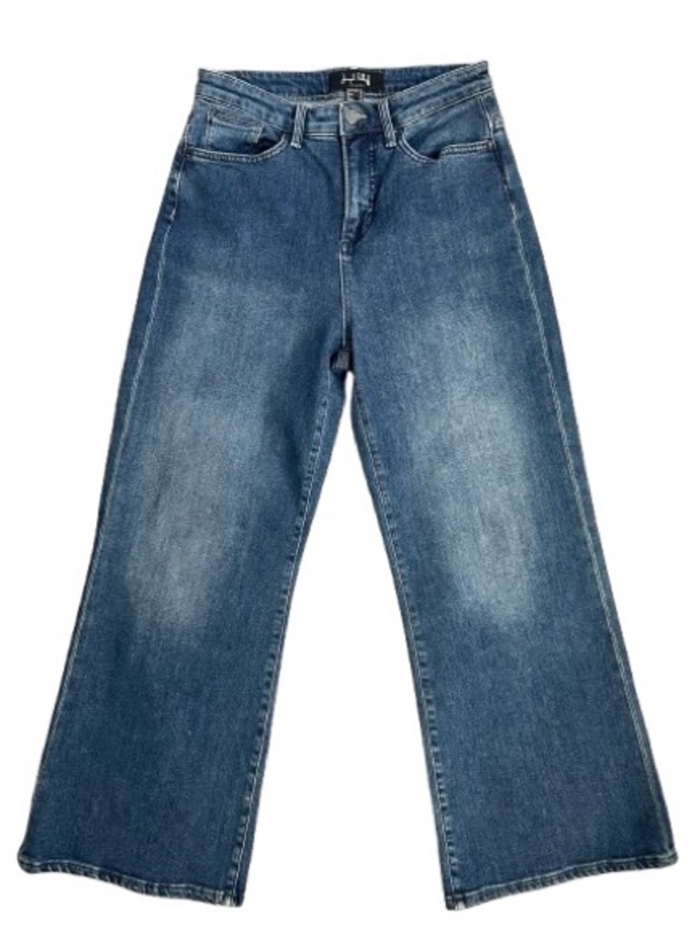 Joseph Ribkoff High-Rise Wide-Leg Jeans Blue Wash Size 10. Pristine Condition.